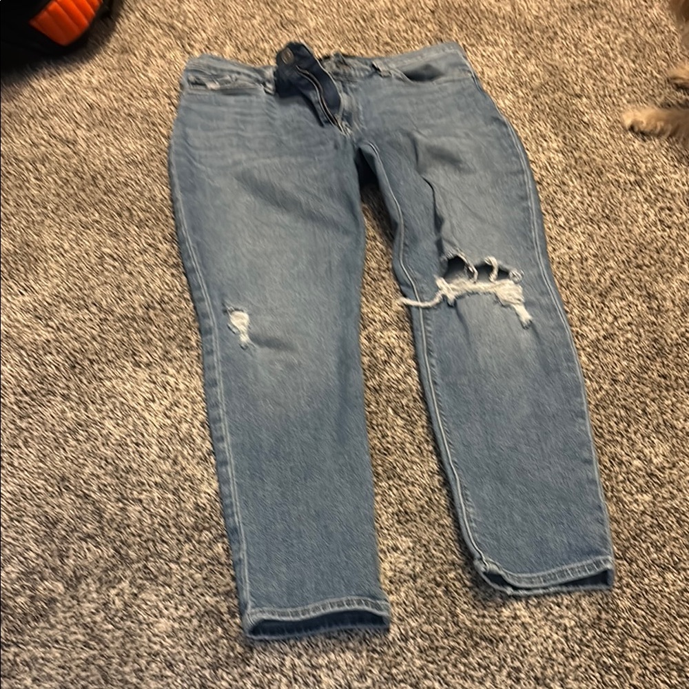 Stylish Blue Distressed Women's Jeans